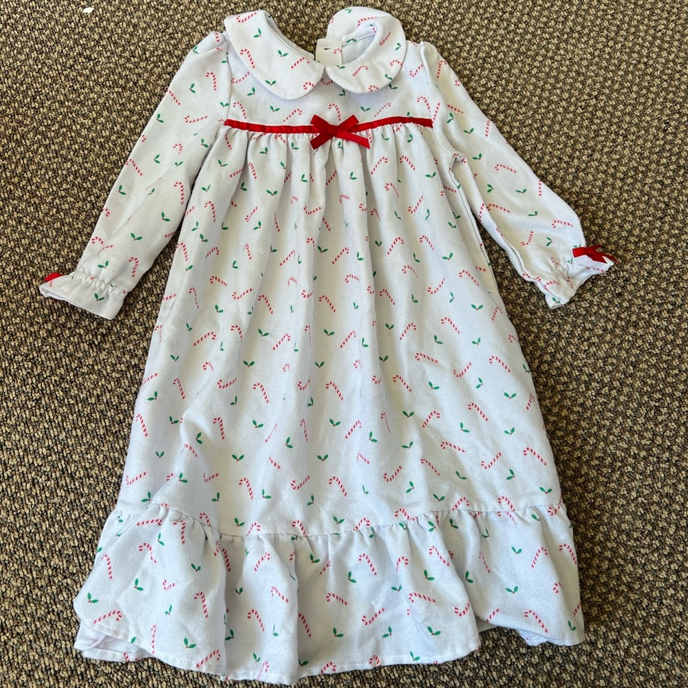 Little English Toddler Holiday Nightgown with Candy Cane Print
